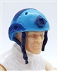 Headgear: Half-Shell Helmet LIGHT BLUE with BLUE Version - 1:18 Scale Modular MTF Accessory for 3-3/4" Action Figures