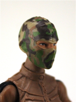 Female Head: Balaclava Mask Camo TAN/GREEN/BROWN Version - 1:18 Scale MTF Valkyries Accessory for 3-3/4" Action Figures