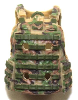 Female Vest: Utility Type Tan/Green/Brown Camo Version - 1:18 Scale Modular MTF Valkyries Accessory for 3-3/4" Action Figures