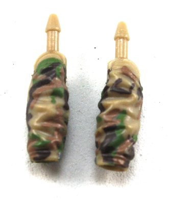 Female Forearms: TanGreen/Brown Camo Cloth Forearms (NO Armor) - Right AND Left (Pair) - 1:18 Scale MTF Vakyries Accessory for 3-3/4" Action Figures