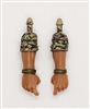 Male Forearms: Bare with CAMO TAN/GREEN/BROWN MKII Rolled Up Sleeves WITH Hands TAN Skin Tone - Right AND Left (Pair) - 1:18 Scale MTF Accessory for 3-3/4" Action Figures