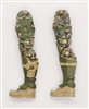Male Legs: CAMO TAN/GREEN/BROWN CAMO Armor Legs -  Right AND Left Pair-NO WAIST-LEGS ONLY  - 1:18 Scale MTF Accessory for 3-3/4" Action Figures
