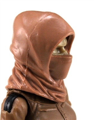 Headgear: Hood BROWN Version - 1:18 Scale Modular MTF Accessory for 3-3/4" Action Figures