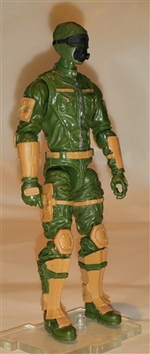 MTF Male Trooper with Masked Goggles & Breather Head GREEN & Brown "Range-Ops" Version BASIC - 1:18 Scale Marauder Task Force Action Figure