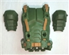 Male Vest: Armor Type GREEN with Brown Version - 1:18 Scale Modular MTF Accessory for 3-3/4" Action Figures