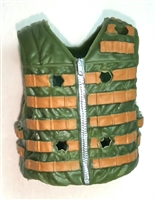 Male Vest: Tactical Type GREEN & Brown Version - 1:18 Scale Modular MTF Accessory for 3-3/4" Action Figures