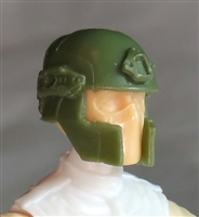 Headgear: Tactical Helmet GREEN & Brown Version - 1:18 Scale Modular MTF Accessory for 3-3/4" Action Figures
