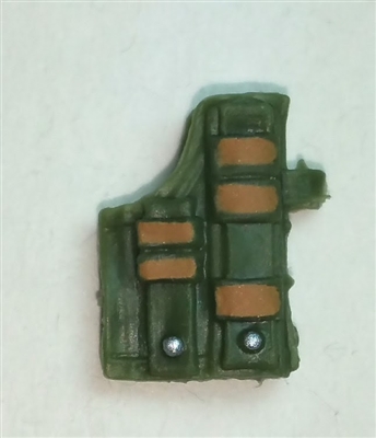 Pistol Holster: Large Right Handed with Loop GREEN & Brown Version - 1:18 Scale Modular MTF Accessory for 3-3/4" Action Figures