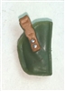 Pistol Holster: Small  Right Handed GREEN & Brown Version - 1:18 Scale Modular MTF Accessory for 3-3/4" Action Figures