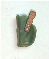 Pistol Holster: Small Left Handed GREEN & Brown Version - 1:18 Scale Modular MTF Accessory for 3-3/4" Action Figures