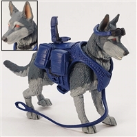 DELUXE MTF K9 Dog Unit: "Fenrir" RED EYED DEMON DOG Dark Gray & Gray - 1:18 Scale Marauder Task Force Animal & Gear Set