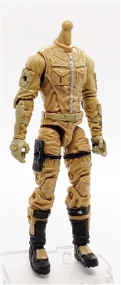 "Havoc-Ops" DARK TAN & TAN MTF Male Trooper (CLOTH Legs-No Leg Armor Version) Body WITHOUT Head  - 1:18 Scale Marauder Task Force Action Figure