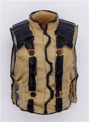 Male Vest: Model 86 Type DARK TAN & BLACK Version - 1:18 Scale Modular MTF Accessory for 3-3/4" Action Figures