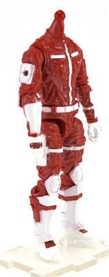 "Rescue-Ops" RED & WHITE (Armor Leg Version) MTF Male Trooper Body WITHOUT Head - 1:18 Scale Marauder Task Force Action Figure