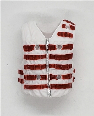 Male Vest: Tactical Type WHITE with RED Version - 1:18 Scale Modular MTF Accessory for 3-3/4" Action Figures