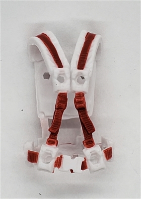 Male Vest: Harness Rig WHITE with RED Version - 1:18 Scale Modular MTF Accessory for 3-3/4" Action Figures