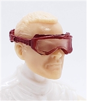 Headgear: Standard Goggles with Strap ALL RED Version - 1:18 Scale Modular MTF Accessory for 3-3/4" Action Figures