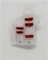 Pistol Holster: Large Right Handed with Loop WHITE with RED Version - 1:18 Scale Modular MTF Accessory for 3-3/4" Action Figures