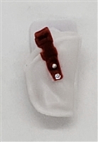 Pistol Holster: Small  Right Handed WHITE with RED Version - 1:18 Scale Modular MTF Accessory for 3-3/4" Action Figures
