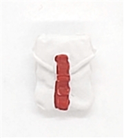 Pocket: Large Size WHITE with RED Version - 1:18 Scale Modular MTF Accessory for 3-3/4" Action Figures