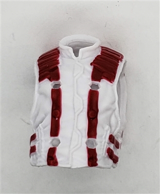 Male Vest: Model 86 Type WHITE & RED Version - 1:18 Scale Modular MTF Accessory for 3-3/4" Action Figures