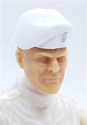 Headgear: Beret WHITE with RED Trim Version - 1:18 Scale Modular MTF Accessory for 3-3/4" Action Figures