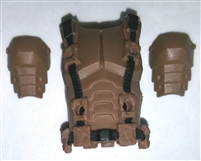Male Vest: Armor Type BROWN Version - 1:18 Scale Modular MTF Accessory for 3-3/4" Action Figures