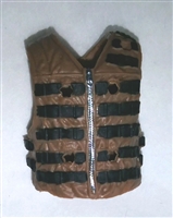 Male Vest: Tactical Type BROWN Version - 1:18 Scale Modular MTF Accessory for 3-3/4" Action Figures