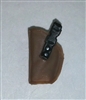 Pistol Holster: Small Left Handed BROWN Version - 1:18 Scale Modular MTF Accessory for 3-3/4" Action Figures