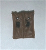 Ammo Pouch: Double Magazine BROWN Version - 1:18 Scale Modular MTF Accessory for 3-3/4" Action Figures