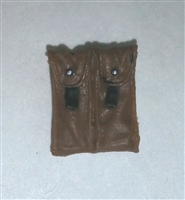 Ammo Pouch: Double Magazine BROWN Version - 1:18 Scale Modular MTF Accessory for 3-3/4" Action Figures