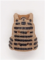 Female Vest: Utility Type BROWN with BLACK Version - 1:18 Scale Modular MTF Valkyries Accessory for 3-3/4" Action Figures