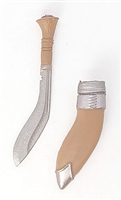 Kukri Knife & Sheath: BROWN Version - 1:18 Scale Modular MTF Accessory for 3-3/4" Action Figures