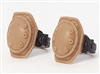 Knee Pads with Strap BROWN & Black Version (PAIR) - 1:18 Scale Modular MTF Accessory for 3-3/4" Action Figures