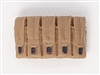 Ammo Pouch: 5 Pocket Magazine Pouch BROWN & Black Version - 1:18 Scale Modular MTF Accessory for 3-3/4" Action Figures