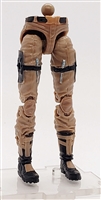 Female Legs WITH Waist: BROWN with BLACK Legs  - Right AND Left Legs WITH Waist - 1:18 Scale MTF Valkyries Accessory for 3-3/4" Action Figures