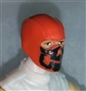 Male Head: Balaclava ORANGE Mask with Black "JAW" Deco - 1:18 Scale MTF Accessory for 3-3/4" Action Figures