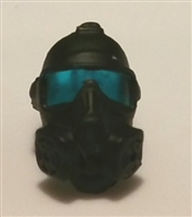 Headgear: Gasmask BLACK with BLUE Tint Lenses  - 1:18 Scale Modular MTF Accessory for 3-3/4" Action Figures