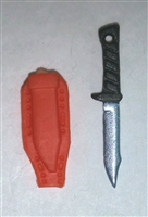Fighting Knife & Sheath: Large Size ORANGE Version - 1:18 Scale Modular MTF Accessory for 3-3/4" Action Figures