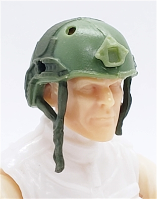 Headgear: Half-Shell Helmet LIGHT GREEN & GREEN Version - 1:18 Scale Modular MTF Accessory for 3-3/4" Action Figures