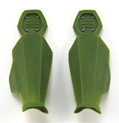 Female Shin Armor: LIGHT GREEN Version - Left & Right (Pair) - 1:18 Scale Modular MTF Valkyries Accessory for 3-3/4" Action Figures