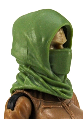 Headgear: Hood LIGHT GREEN Version - 1:18 Scale Modular MTF Accessory for 3-3/4" Action Figures