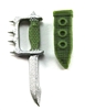 Knuckle Knife with Sheath: Small Size LIGHT GREEN Version - 1:18 Scale Modular MTF Accessory for 3-3/4" Action Figures