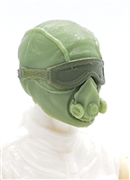 Male Head: Mask with Goggles & Breather LIGHT GREEN with GREEN Version - 1:18 Scale MTF Accessory for 3-3/4" Action Figures