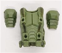 Male Vest: Armor Type LIGHT GREEN with GREEN Version - 1:18 Scale Modular MTF Accessory for 3-3/4" Action Figures