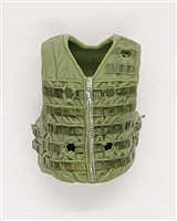 Male Vest: Tactical Type LIGHT GREEN with GREEN Version - 1:18 Scale Modular MTF Accessory for 3-3/4" Action Figures