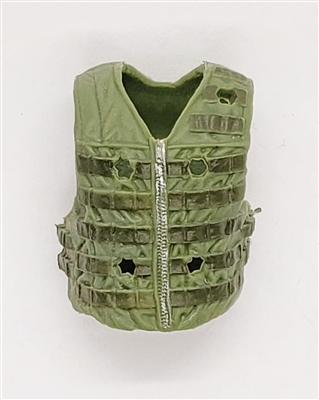 Male Vest: Tactical Type LIGHT GREEN with GREEN Version - 1:18 Scale Modular MTF Accessory for 3-3/4" Action Figures
