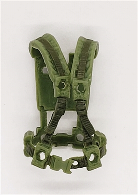 Male Vest: Harness Rig LIGHT GREEN with GREEN Version - 1:18 Scale Modular MTF Accessory for 3-3/4" Action Figures