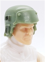 Headgear: Armor Helmet LIGHT GREEN with GREEN Version - 1:18 Scale Modular MTF Accessory for 3-3/4" Action Figures