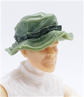 Headgear: Boonie Hat LIGHT GREEN with GREEN Version - 1:18 Scale Modular MTF Accessory for 3-3/4" Action Figures